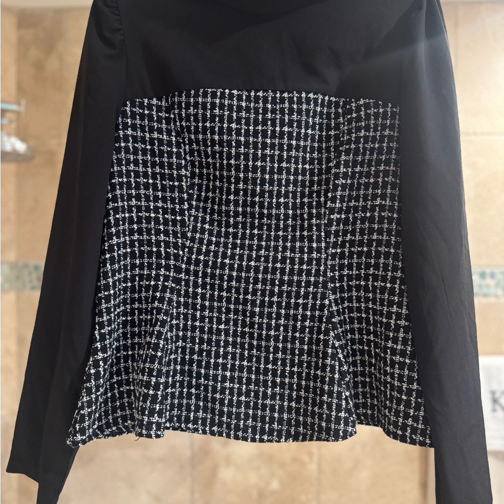 SHEIN Black and White Asymmetrical A-Line Mini Skirt